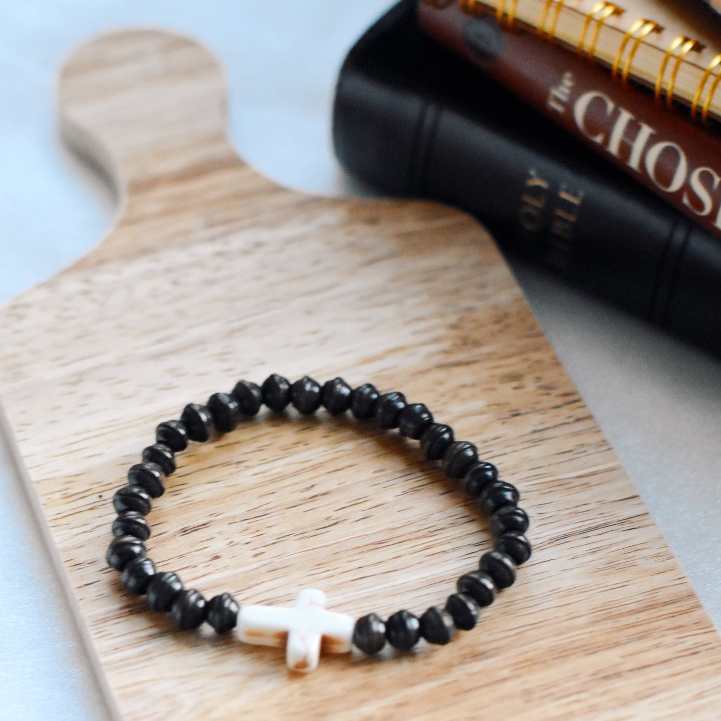 Wooden Cross Bracelet