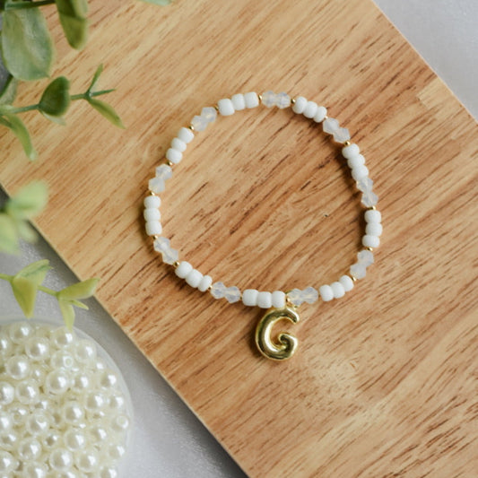 Bubble Initial Charm Bracelet