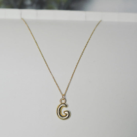 Classic Bubble Letter Initial Necklace