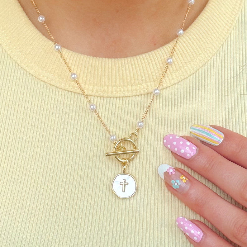 Ivory Grace Cross Necklace
