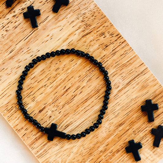 Black Cross Bracelet